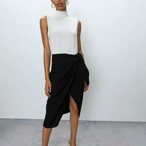 Babaton Burdekin Wrap Skirt Black size small